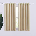 NICETOWN Room Darkening Curtain Panels for Cafe, Thermal Insulated Grommet Room Darkening Draperies/Drapes for Window (Biscotti Beige, 2…