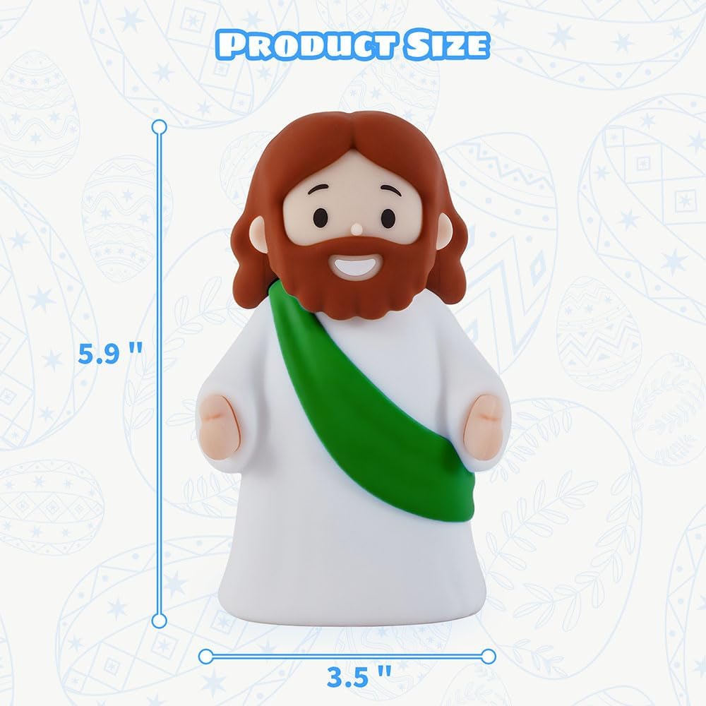 Jesus Night Light Rechargeable Bedside Night Light Dimmable Silicone LED Light Ideal for Religious Gatherings, Gifts for Sunday School…