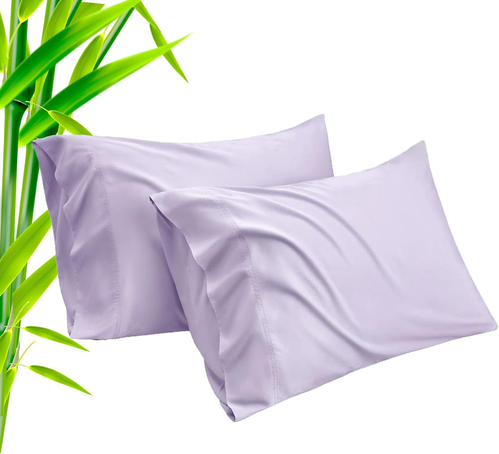 TELUS Pillow Cases Standard Size 2 Pack, Bamboo Rayon Cooling Pillowcases with Envelope Closure, Cool Breathable Pillow Cover for Hot…