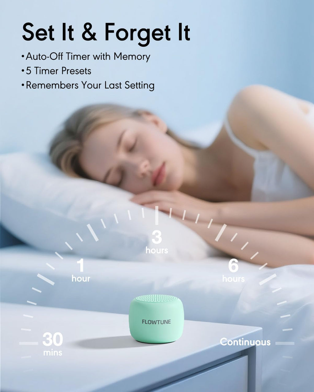 Sound Machine Flowtune White Noise Machine for Baby Adults, Mini Portable Sound Machine for Travel, 6H Timer, 18 Soothing Sleep Sounds…