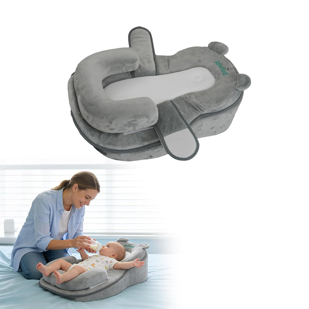 Rootling Baby Feeding Pillow, Anti Overflow Feeding Pillow for Reducing Spit-Up, Safety Nursing Pillow, Baby Lounger Reflux Wedge…