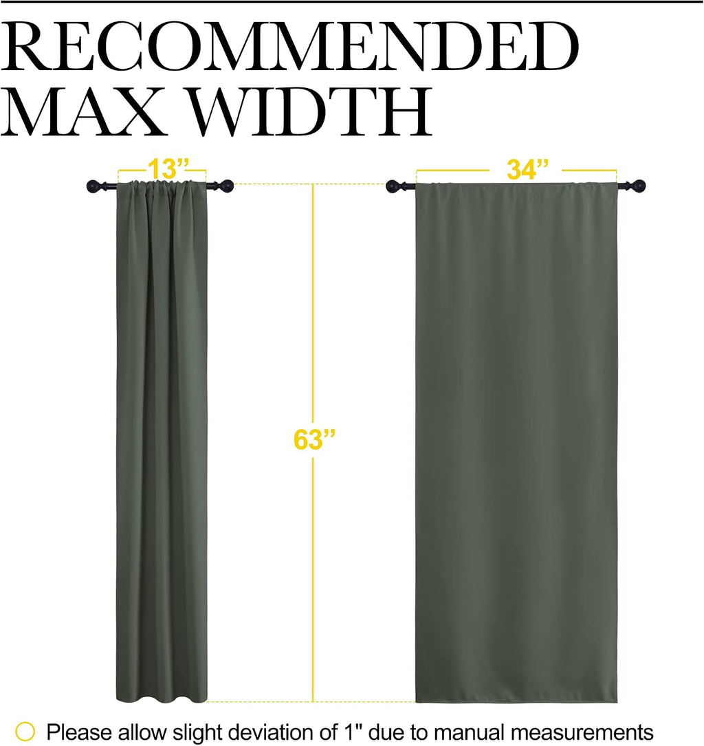 NICETOWN Bedroom Curtains Blackout Draperies - All Season Thermal Insulated Solid Rod Pocket Top Blackout Curtains/Drapes for Kid's Room…
