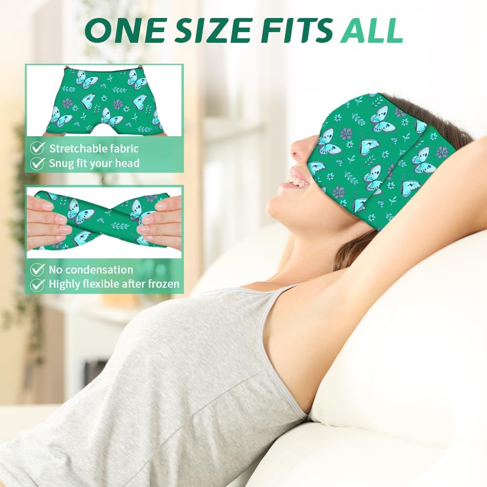 Conbella Migraine Relief Cap, Soothing Headache Ice Face Mask Products, Hot and Cold relaxation, Migraine Headache Relief Cap for…