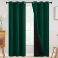 SimpleHome 100% Blackout Curtains for Bedroom, Thermal Insulated Grommet Window Drapes Room Darkening Dark Green Curtains for Living Room wi…