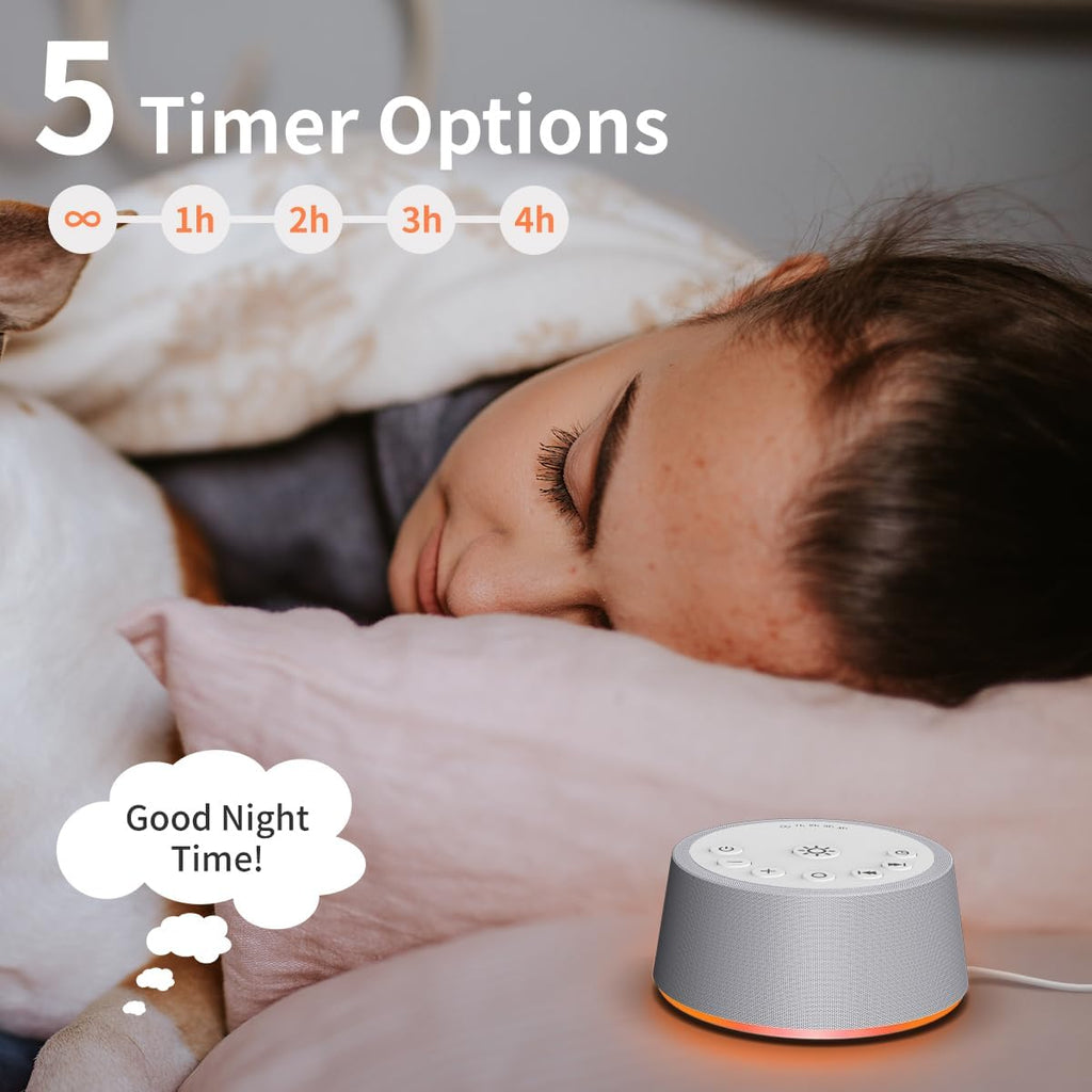 SoundLegend White Noise Sleep Sound Machines 30 Sounds 32-Level Volume 12 Colors Light 5 Timers Adjustable Light Brightness Compact for…
