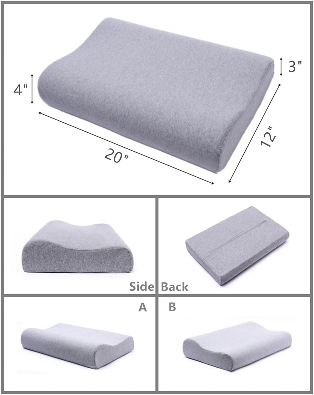 2 Pack Pillow Cover, Replacement Pillow Case for Memory Foam Neck Pillow, Soft Cotton Pillow Protector for Neck Cervical Pillow, Latex…