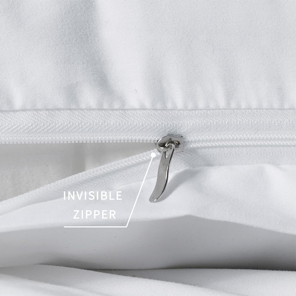 NookZuzu 2 Pack Microfiber Zipper Pillowcases, Soft Comfortable Not Shrink White Pillow Case, Standard Pillow Cases Set of 2 (20x26 Inches)…