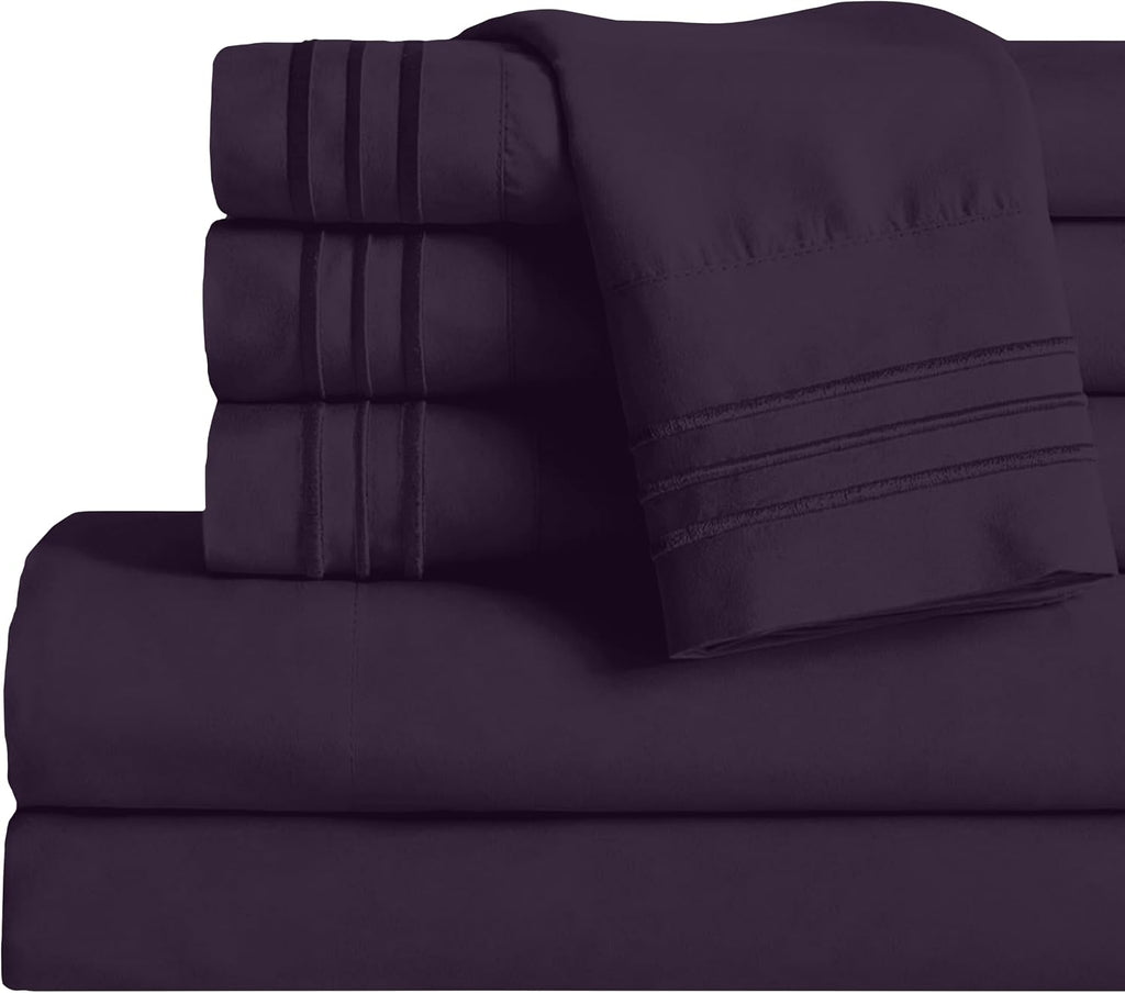 MocassiLuxuryBedding Mocassi Full Sheet Set - Luxury Hotel 1800 Premier Bedding Sheets & Pillowcases - Ultra Soft Breathable & Cooling Bed…