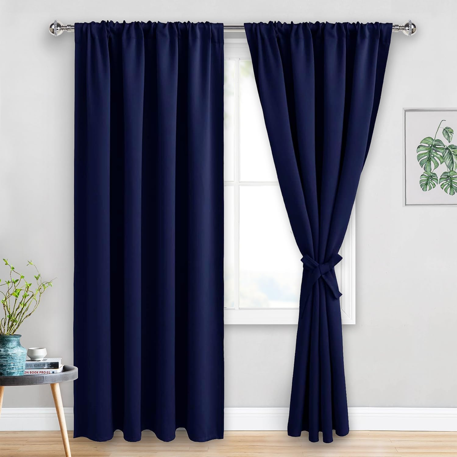 Jiuzhen Blackout Curtains for Bedroom - Thermal Insulated Room Darkening Noise Reducing, 52 x 84 Inch Length Curtains for Living Room, Set…