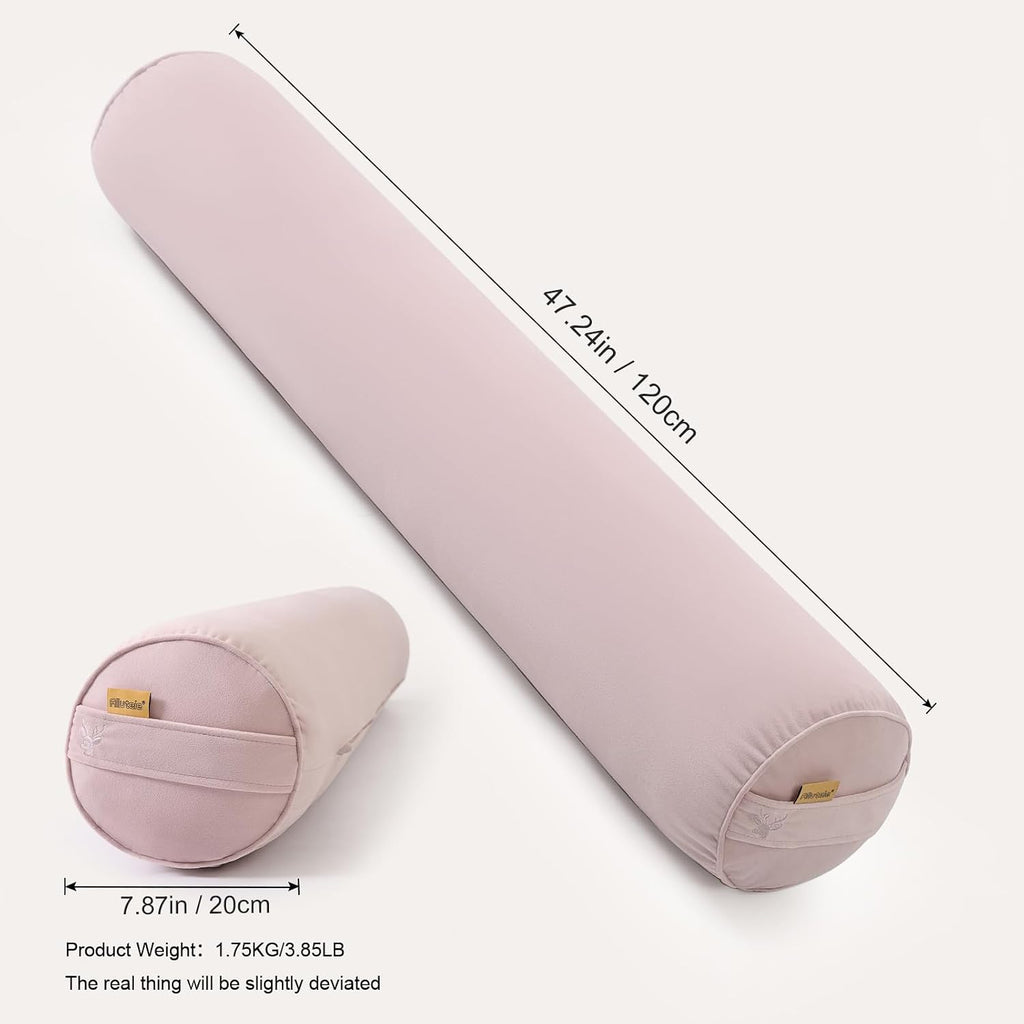Body Pillow for Adults, Long Round Pillow, Big Cylindrical Pillow, Large Full Bolster Pillows for Side Sleepers (Purple, 47.24"*7.87")