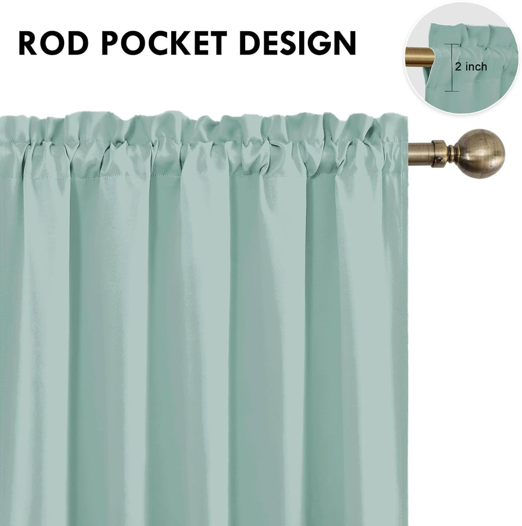 DWCN Blackout Curtains for Living Room Thermal Insulated, Energy Saving & Noise Reducing Bedroom Curtains, Sage Green, W 70x L 84 Inch…