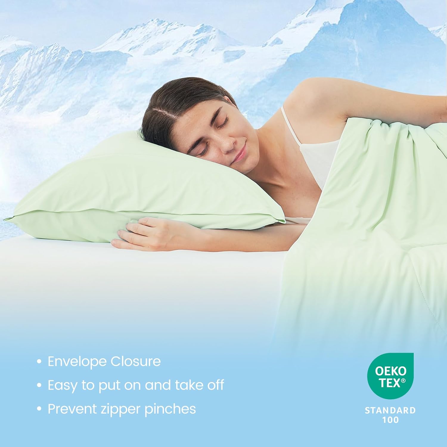 CozyBliss Cozy Bliss 2pcs Cooling Pillow Cases Set for Hot Sleepers & Night Sweats, Q-Max 0.5 Silky Wrinkle-Free Pillow Covers with Envelop…
