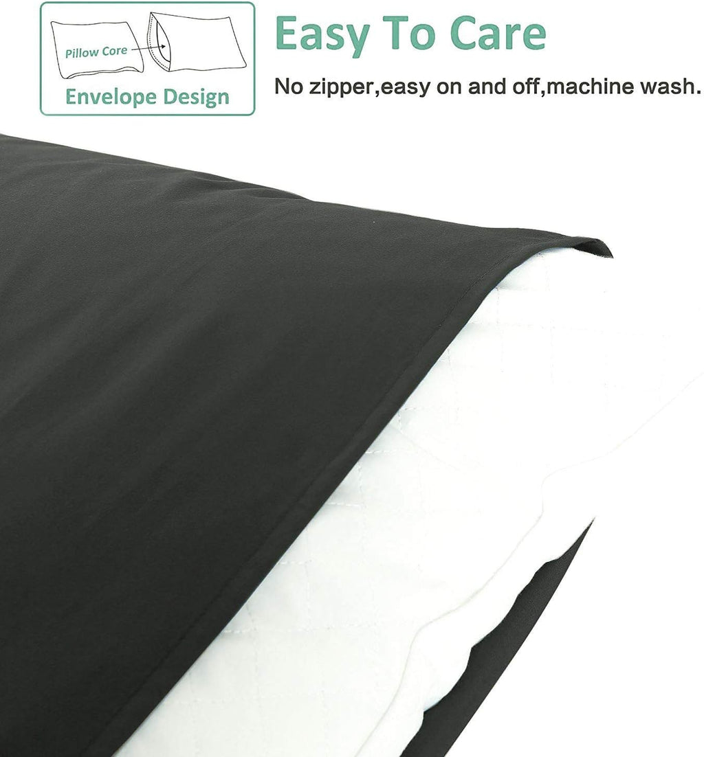 Ntbay Standard Pillowcase Set - 2 Pack Brushed Microfiber 20x26 Pillowcases - Soft, Wrinkle-Free, Fade-Resistant, Stain-Resistant, Dark Gre…