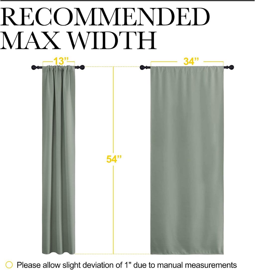 NICETOWN Window Curtains Blackout Drapes - Thermal Insulated Solid Rod Pocket Blackout Curtains/Draperies for Living Room (Greyish Green…