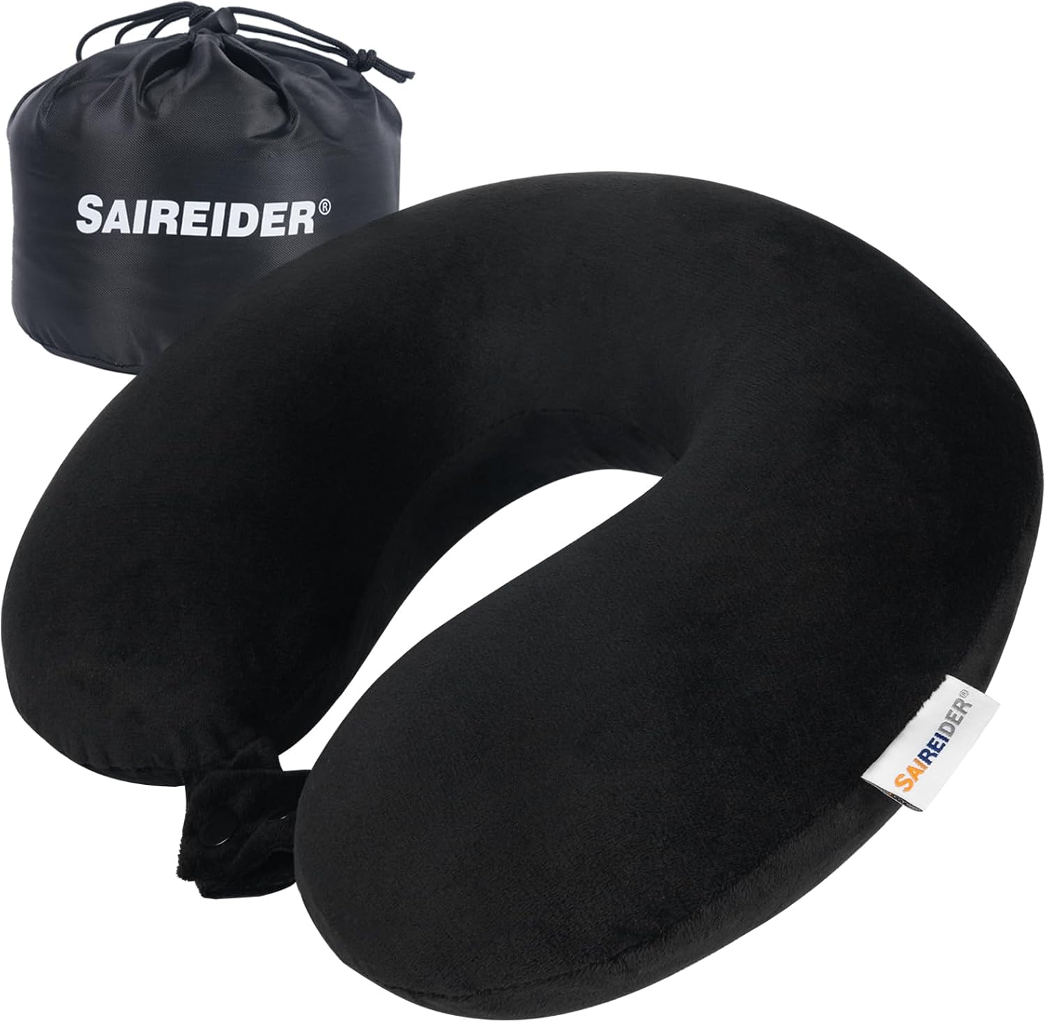 Saireider Travel Pillow 100% Pure Memory Foam Travel Neck Pillow with Storage Bag, Airplane Pillow for Traveling、Car、Home、Office, Washable C…