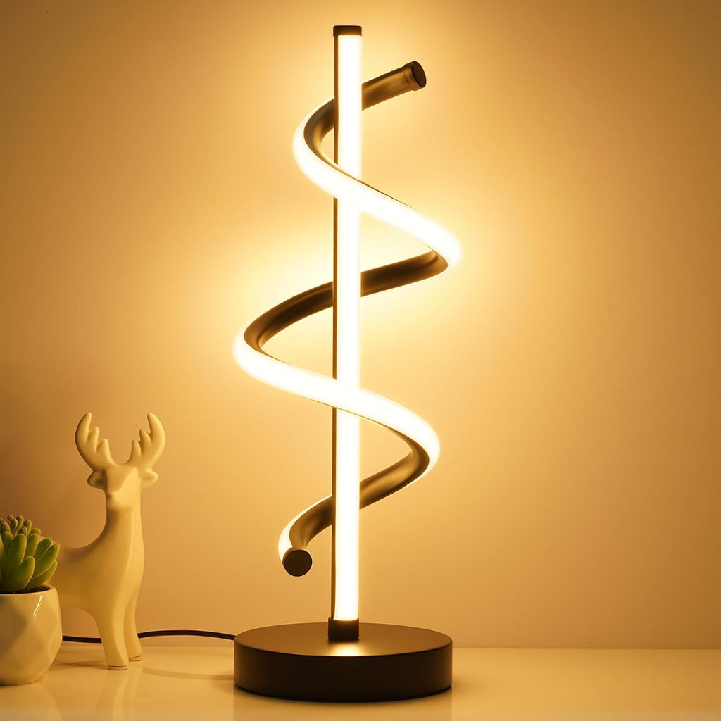 NUÜR LED Table Lamp Black, Diamond Bright Effect, Dimmable, Metallic Bedside Lamp with 3 Colour Temperature, Décor Lamp for Living Room…