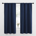 NICETOWN Bedroom Curtains Blackout Draperies, Home Decorations Thermal Insulated Solid Pole Top Blackout Drapes for Living Room (Navy, 1…