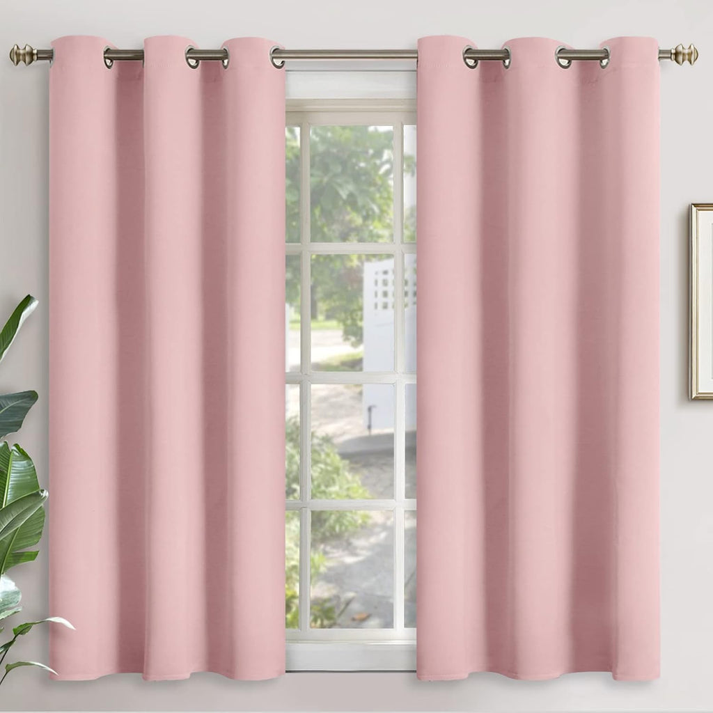 YoungsTex Light Pink Room Darkening Curtains 54 Inch Length - Thermal Insulated Window Drapes with Grommet Privacy for Living Room Bedroom,…
