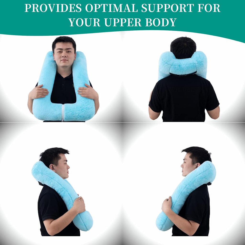 FHSGGP Travel Pillow Upgraded Version of Aircraft Travel Neck Pillow with Storage Bag, Sleep Pillows for Travel by Train, Car, or Plane…