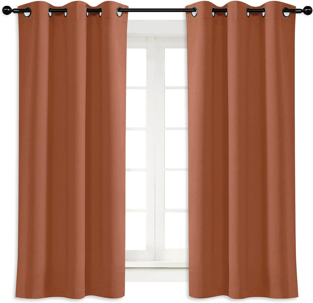 NICETOWN Burnt Orange Blackout Window Curtain for Kitchen Noise Reducing Solid Grommet Window Treatment Drapery/Drape for Decor (1 Panel…