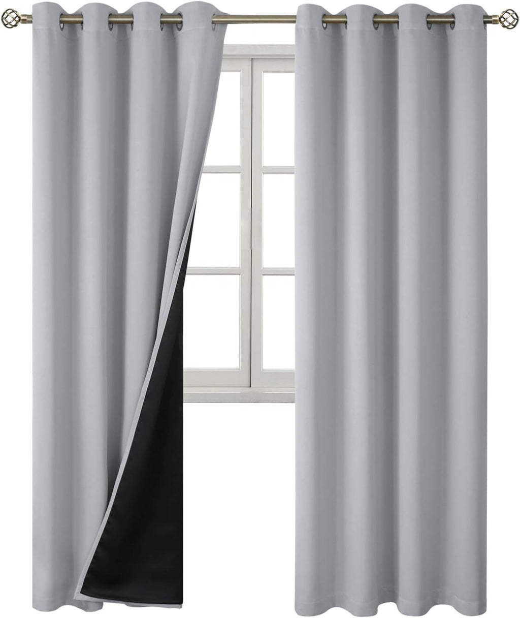 BGment Light Grey Blackout Curtains for Bedroom Window 84 Inch Length 2 Panels Set, 100% Light Blocking Thermal Insulated Grommet Drapes fo…