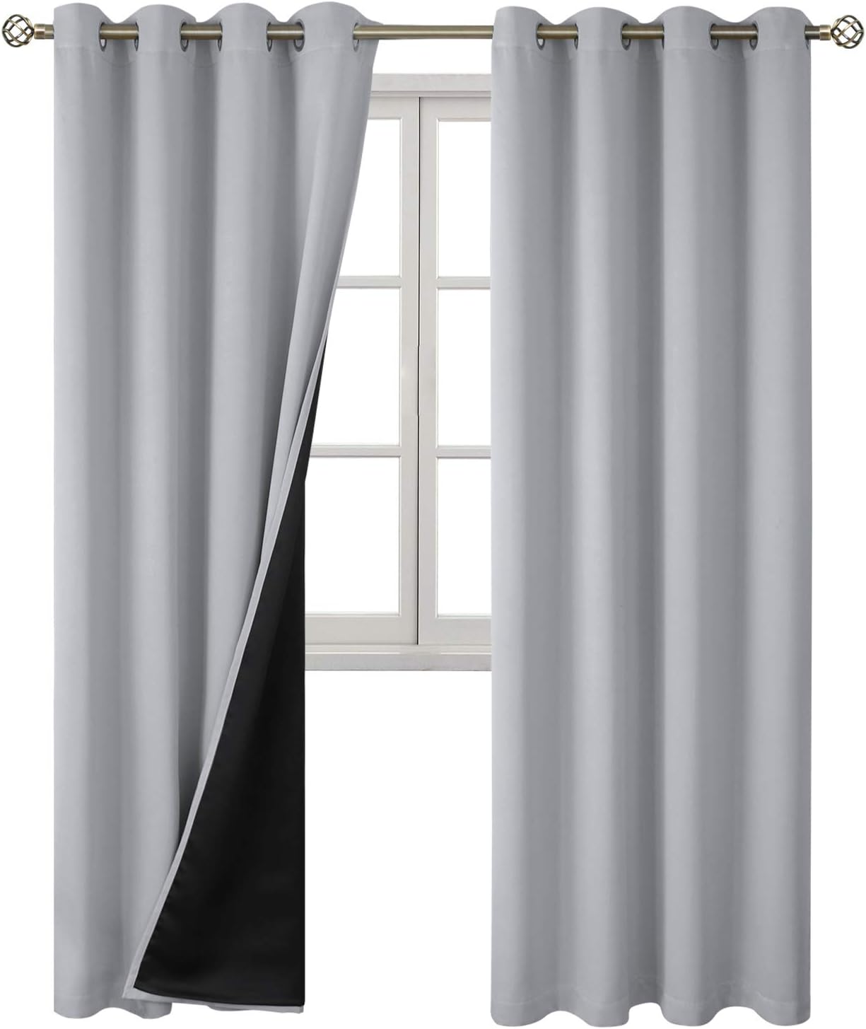 BGment Light Grey Blackout Curtains for Bedroom Window 84 Inch Length 2 Panels Set, 100% Light Blocking Thermal Insulated Grommet Drapes fo…