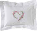 JacarandaLiving Jacaranda Living Embroidered Boudoir Pillow Cover – Handcrafted Embroidery, Fine Italian Cotton, 12" x 16" Decorative Pillo…