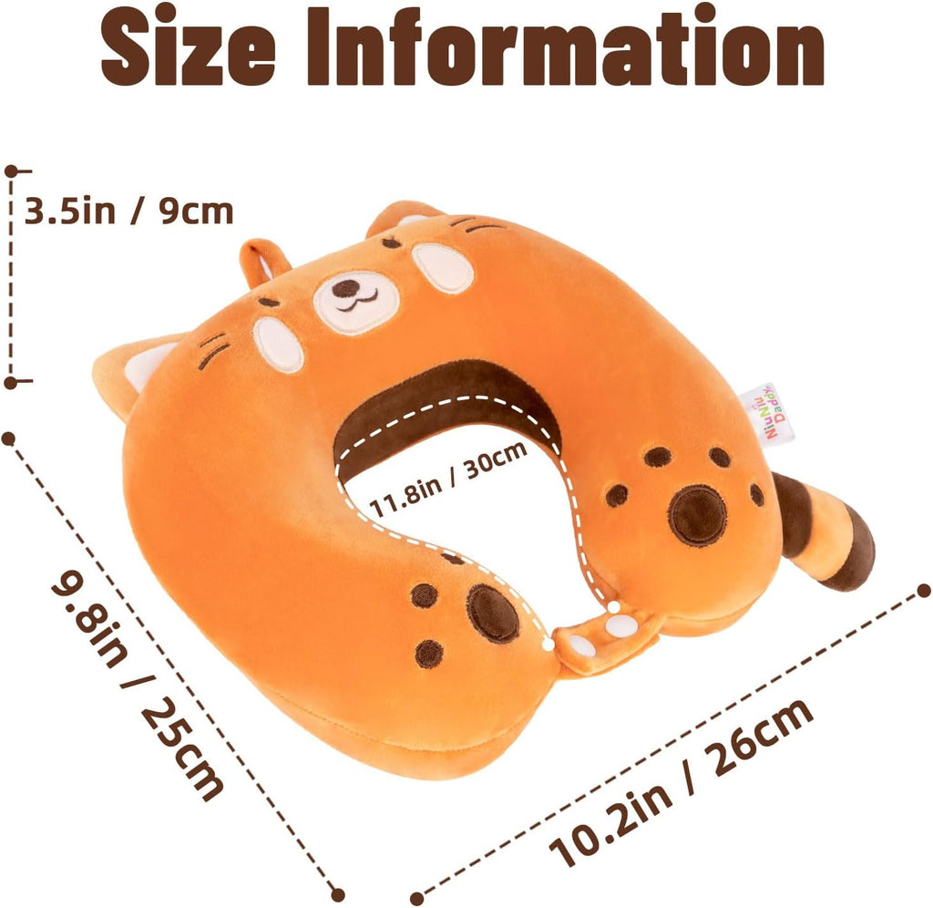 NiuniuDaddy Niuniu Daddy Red Panda Kids Neck Travel Pillow for Traveling, Portable Memory Foam Neck Supportive Cervical Pillow for Long Fli…