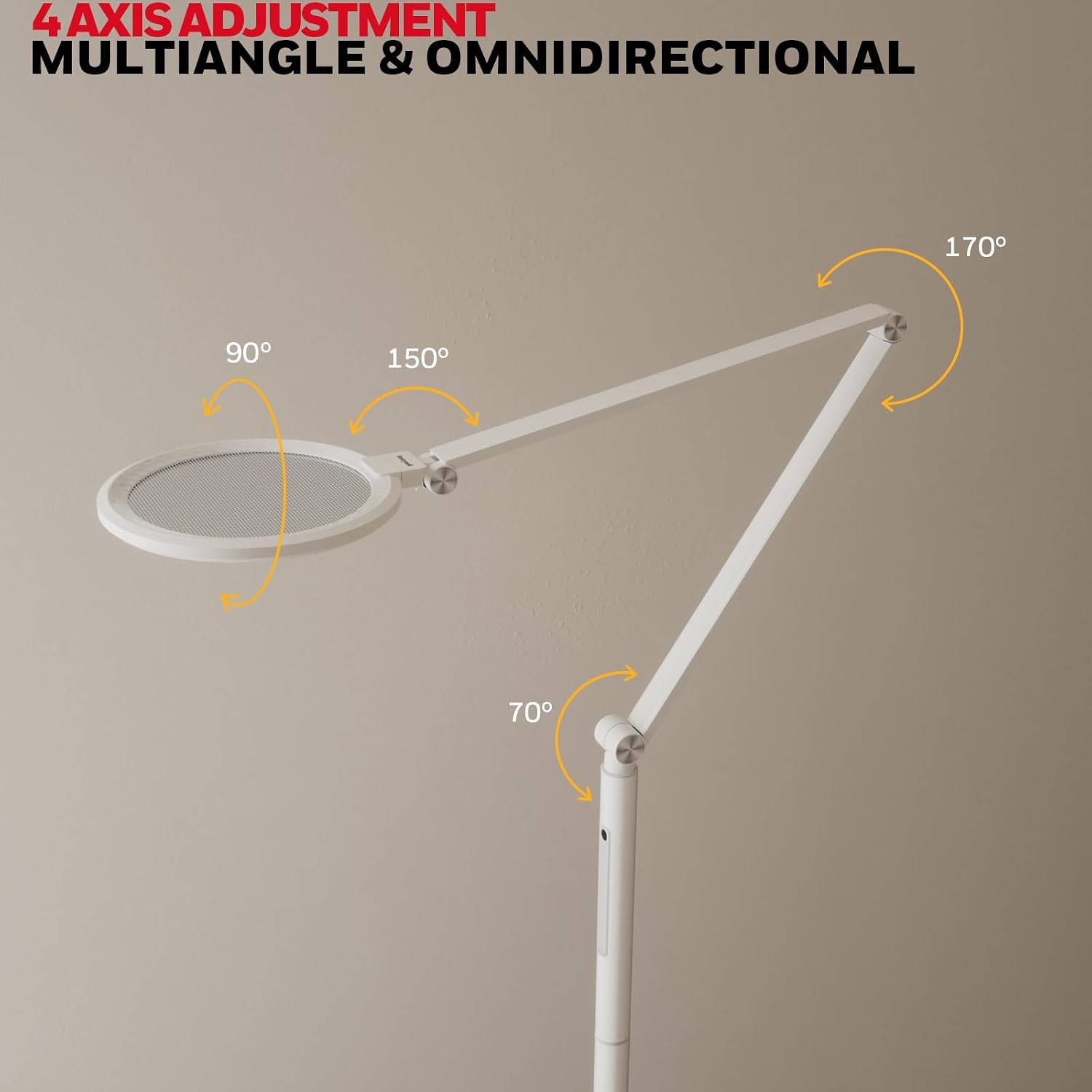 Honeywell LED Floor Lamp - F01WT SunturaluxTM Eye Caring Dimmable Standing Light with Remote, Bright Natural Daylight 5 Colors & 5…
