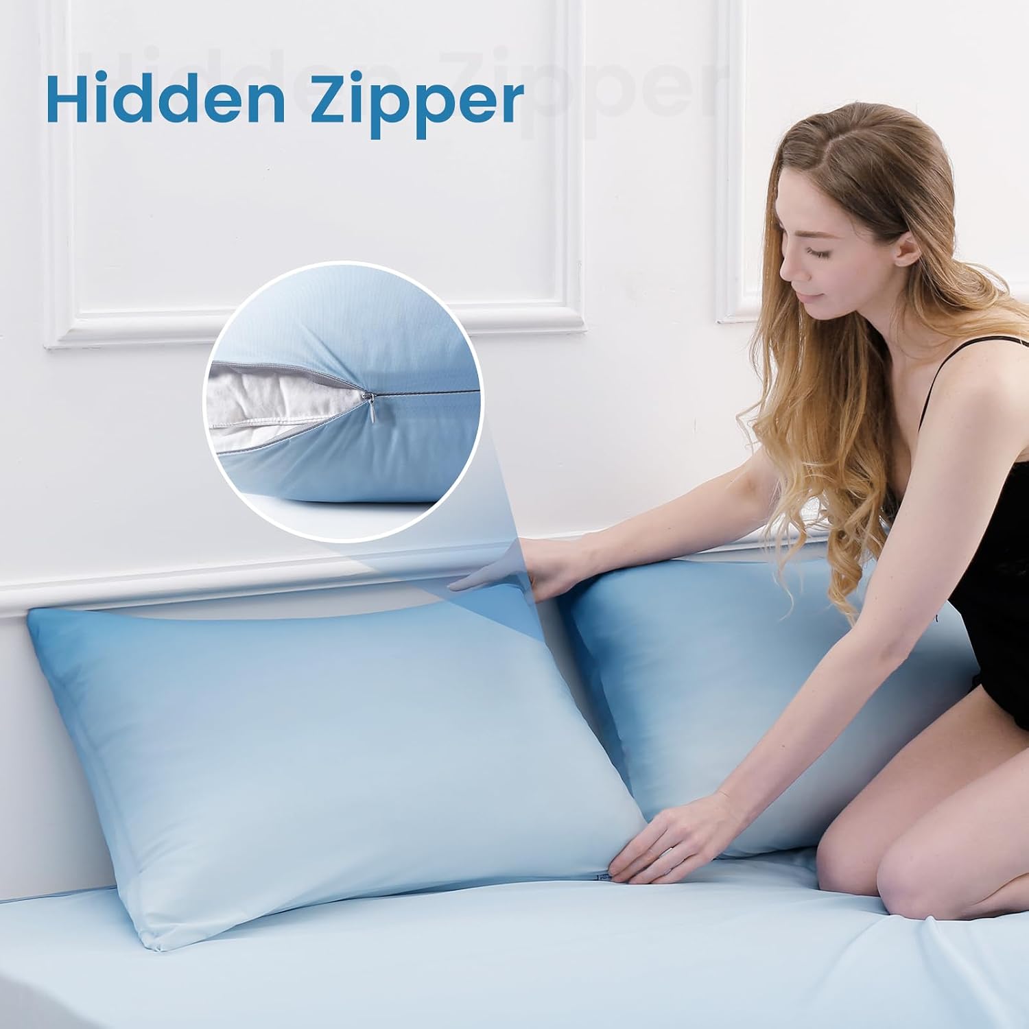 Luxear Cooling Pillow Cases, 2 Pack King Size Arc-Chill Q-max > 0.5 Gradient Cool Pillowcases for Hair Skin, Breathable Silky Cooling Summer…