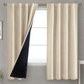 BGment Champagne Blackout Curtains 63 Inch Length with Thermal Insulated Liner, 100% Blackout Noise Reducing Room Darkening Rod Pocket…