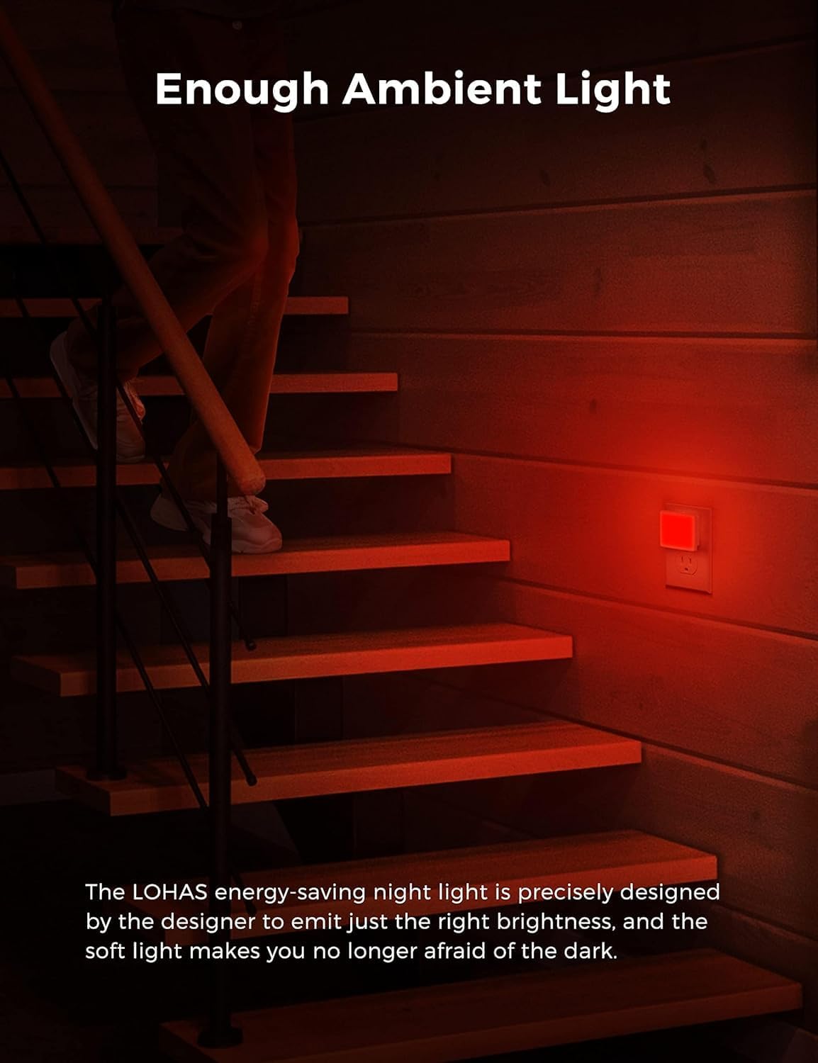 Llohasled L LOHAS LED Red Night Lights Plug into Wall 6-Pack, 0.3W Plug in Night Light, Dusk to Dawn, Bright Nightlight Auto-On/Off, for Ad…