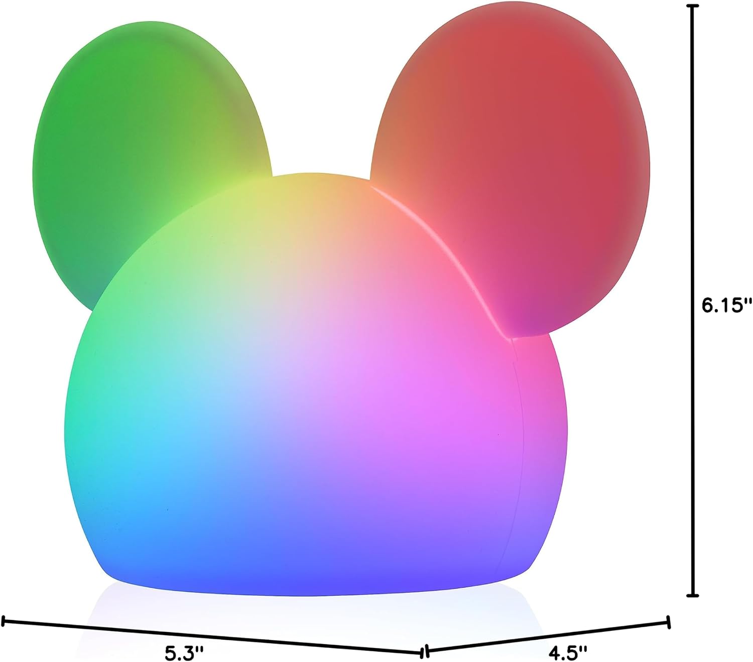 Disney Mickey Mouse Squishy Light, Color Changing, Night Light for Kids, USB Lamp, Battery Operated, Dimmable, Ideal for Bedroom…