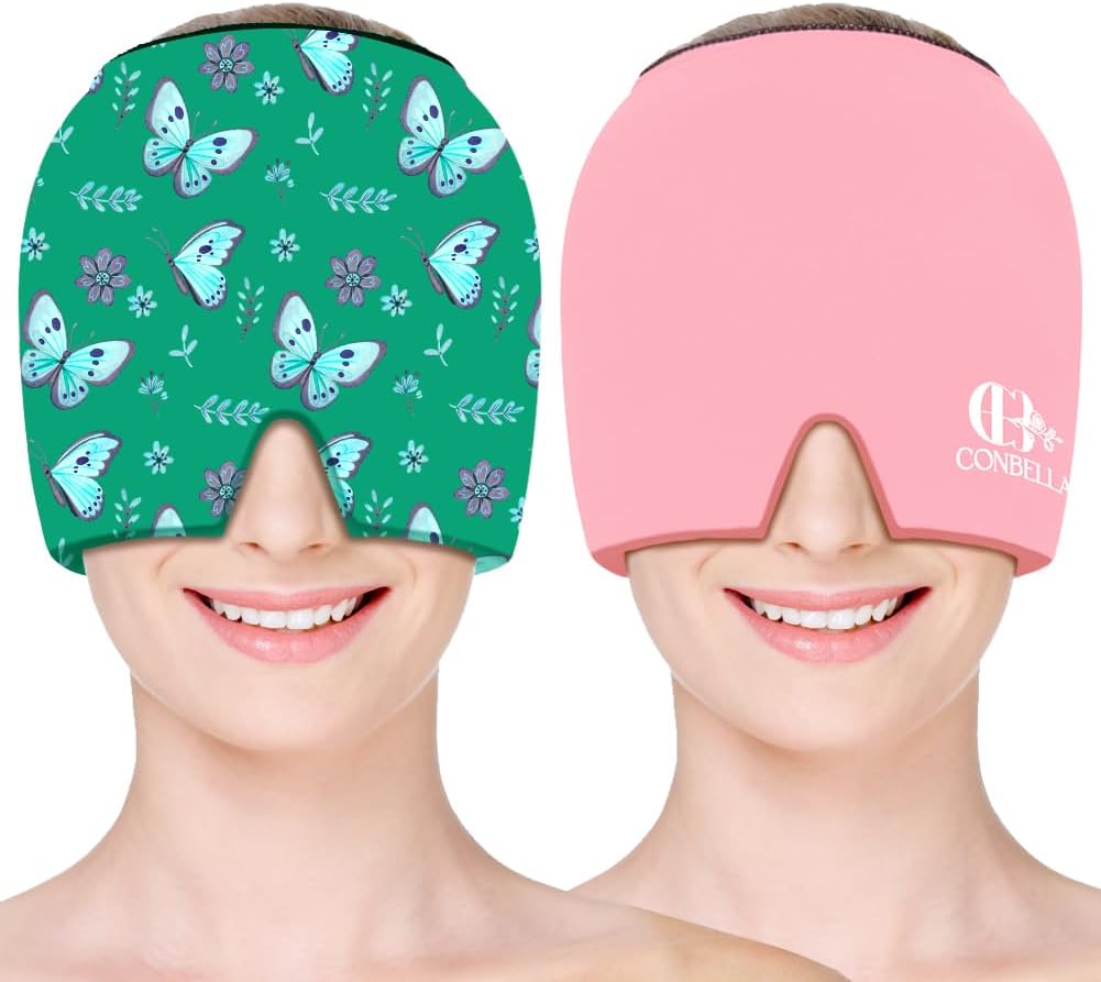 Conbella Migraine Relief Cap, Soothing Headache Ice Face Mask Products, Hot and Cold relaxation, Migraine Headache Relief Cap for…