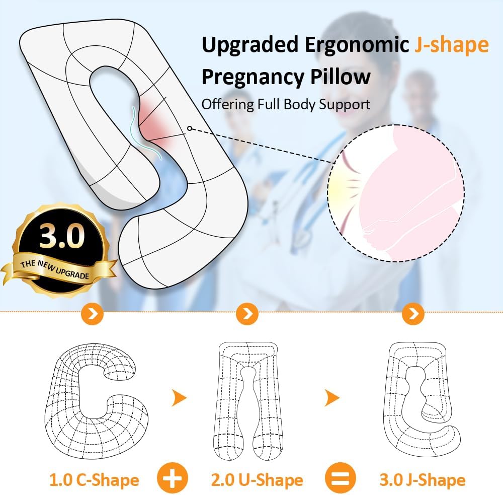 Chilling Home Pregnancy Pillow, U Shaped Full Body Maternity Pillow 58 inch, Pregnant Women Must Haves Pregnancy Pillows for Sleeping…