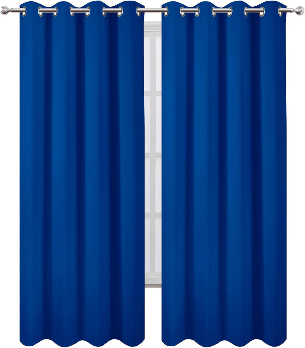 Lemomo Blackout Curtains 52 x 90 Inch Long Royal Blue Curtains Set of 2 Panels Room Darkening Curtains for Bedroom and Living Room 90 Inch…