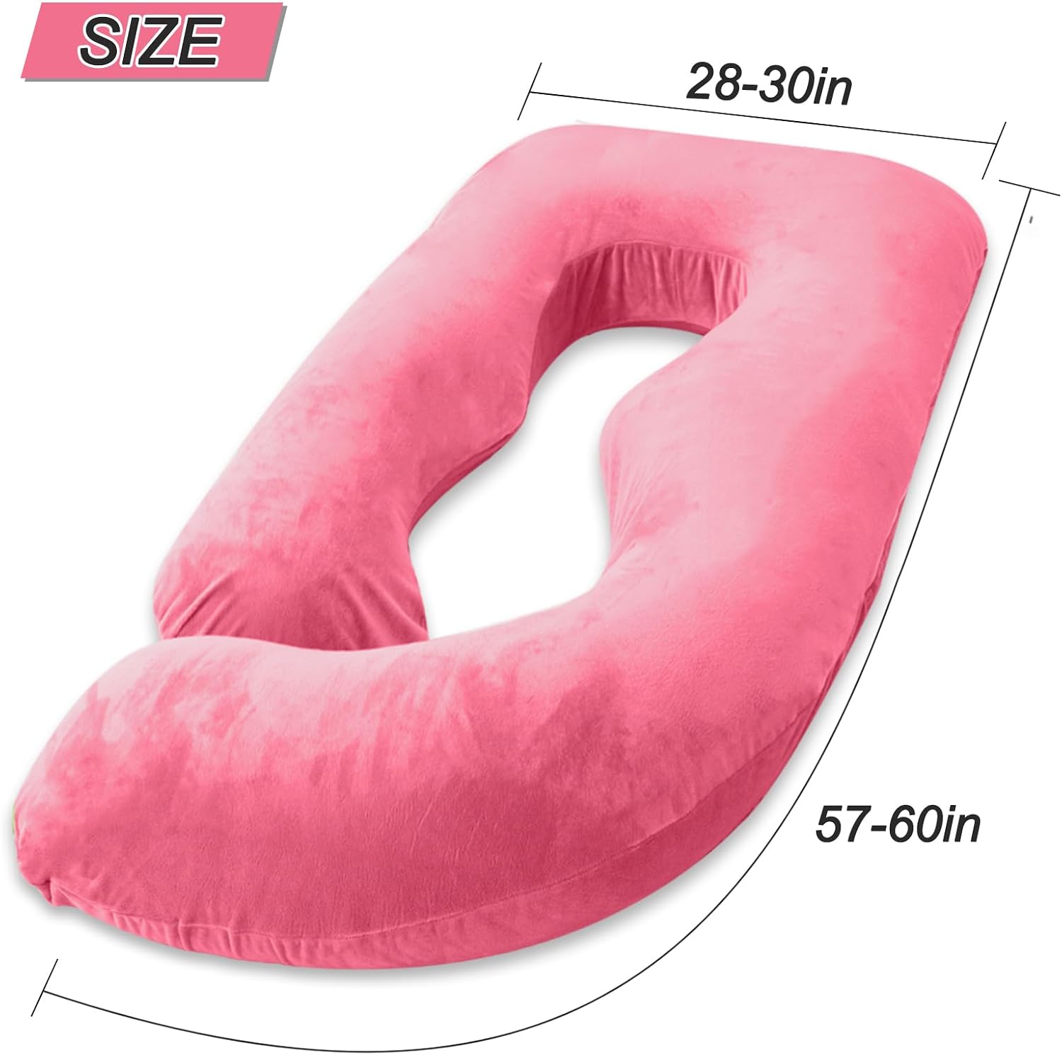 60 Inch Pregnancy Pillow for Sleeping, Extra Large U Shaped Body Pillow, Maternity Pillow for Pregnant Women (RED)