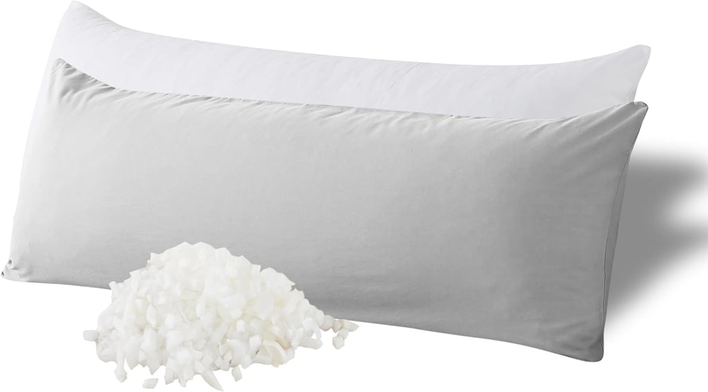WhatsBedding Memory Foam Body Pillow with Breathable Zippered Cotton Cover, Full Body Pillow for Adults, Long Pillow for Sleeping, Firm Pil…