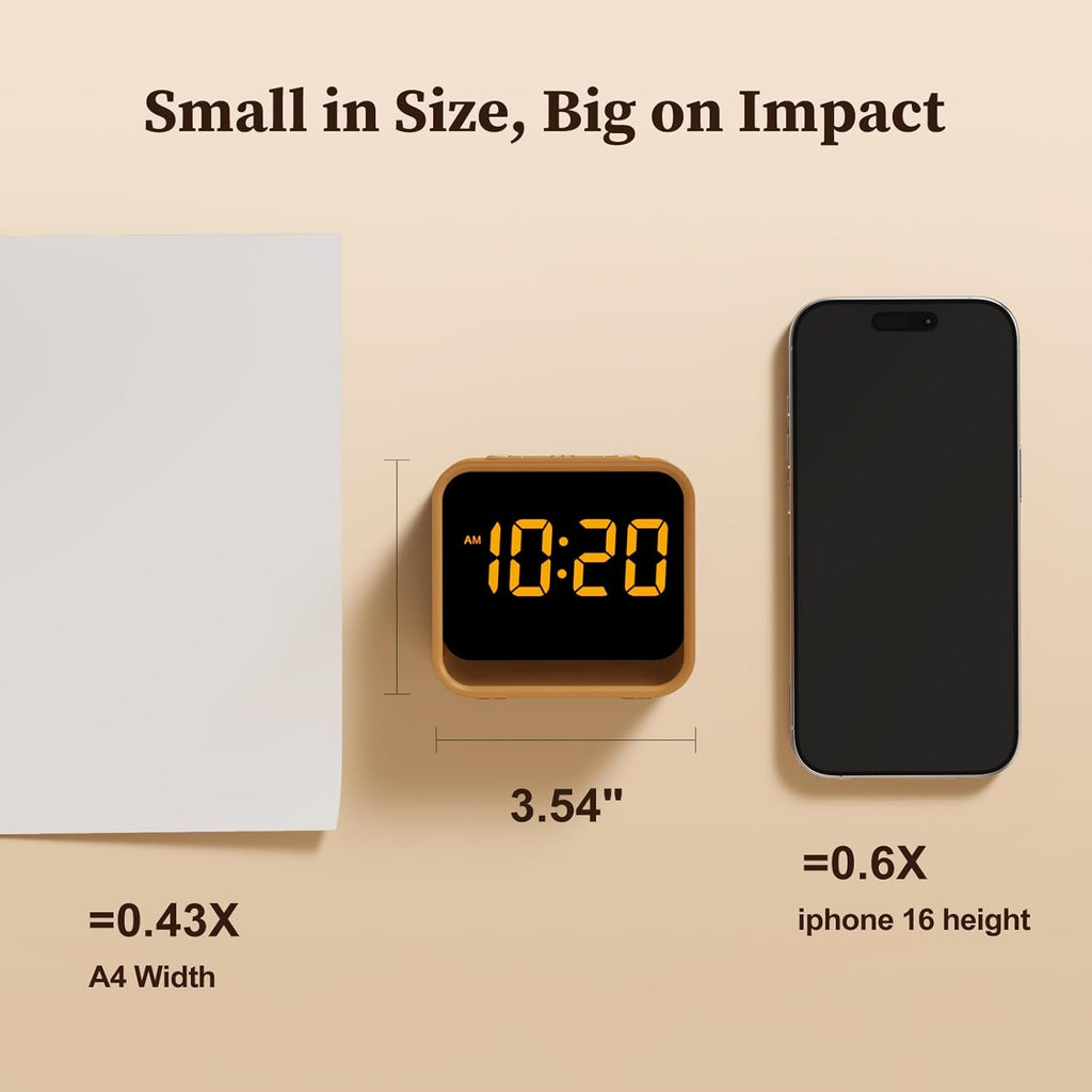 Housbay Wooden Sound Machine Alarm Clock for Bedrooms - Gentle Wake-Up with Birdsong, White Noise for Sleeping, Small Digital Clock for…
