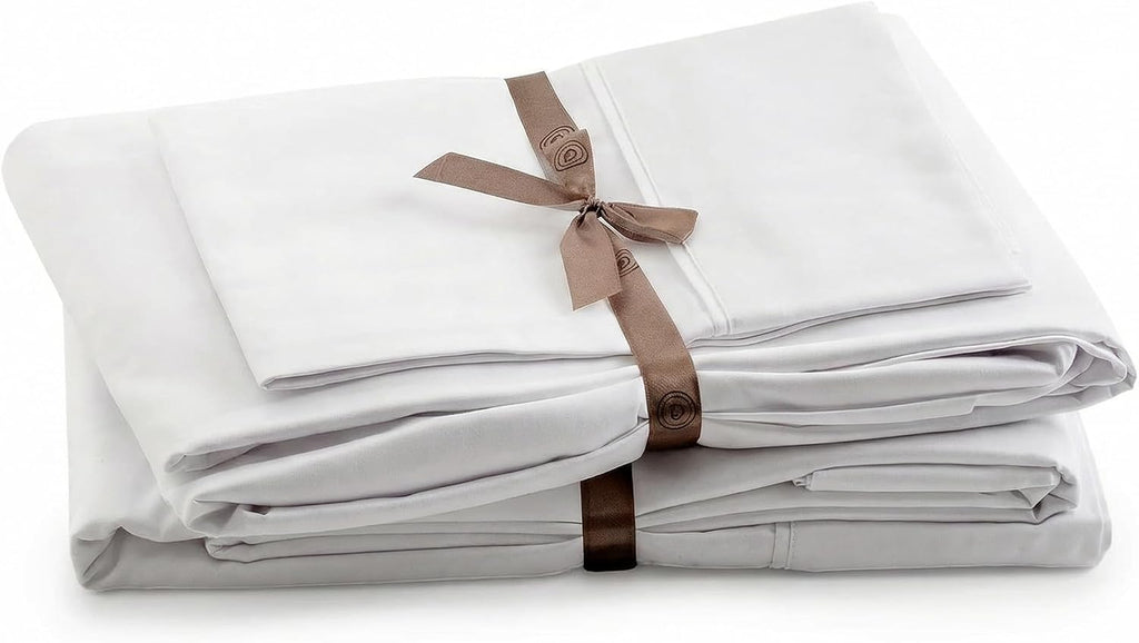 Perupima Peru Pima 285 Thread Count Percale Queen Sheet Set - 100% Peruvian Pima Cotton, 4 Piece (Flat, Fitted, 2 Pillowcases) - Cooling, C…