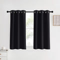 NICETOWN Blackout Bedroom Curtains for Windows 40 inch Long, Black, 2 Panels, 34 in Wide, Solid Thermal Insulated Grommet Light Reducing…