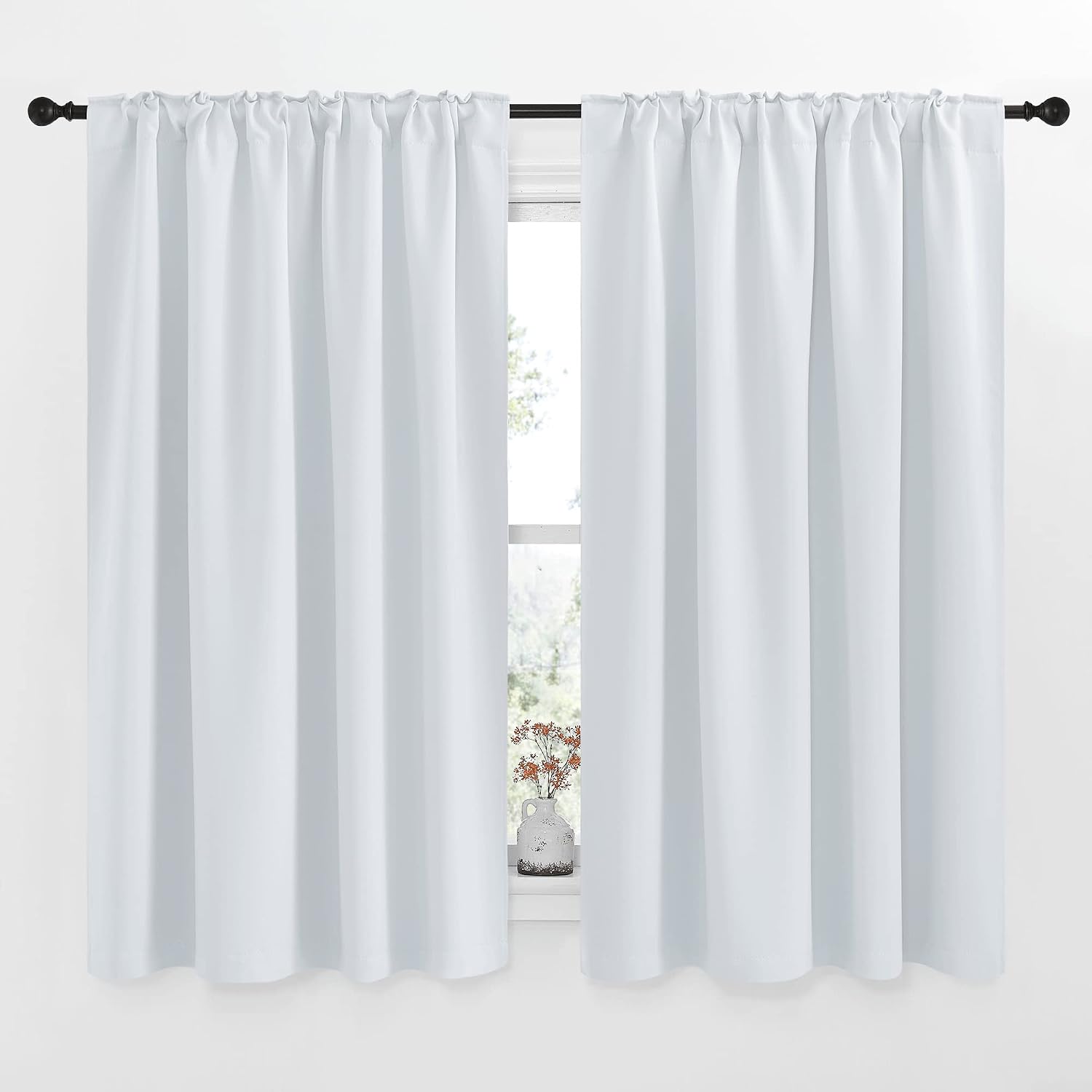 Nicetown Insulated Room Darkening Curtain Panels - (Cloud Grey Color) W52 x L63, 2 Pieces, Room Darkening Window Treatment Drape Panel 2 Pi…