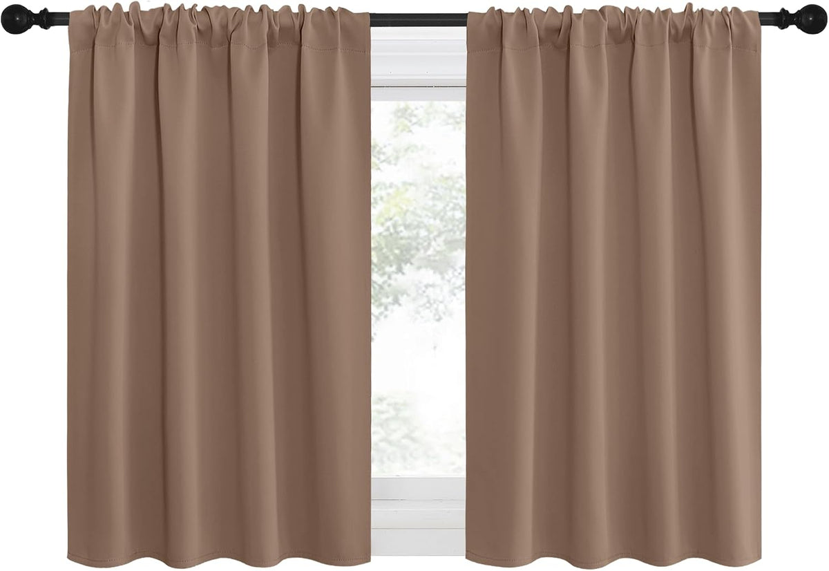 NICETOWN RV Blackout Curtains for Camper Windows, Window Treatment Thermal Insulated Rod Pocket Small Blackout Draperies/Drapes for…