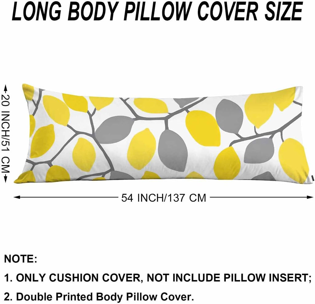 Lemon Rectangle Body Pillow Covers Lemon Tree Branch 20"X54" Couch Body Pillow Pillowcase Decorative Home Body Pillows Bed Pillow Cushion…