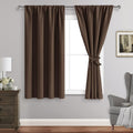 Jiuzhen Blackout Curtains for Bedroom - Thermal Insulated Room Darkening Rod Pocket ShortCurtains for Living Room, Set of 2 Panels with Tie…