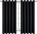 BGment Blackout Curtains - Grommet Thermal Insulated Room Darkening Bedroom and Living Room Curtain, Set of 2 Panels (70 x 63 Inch, Black)…