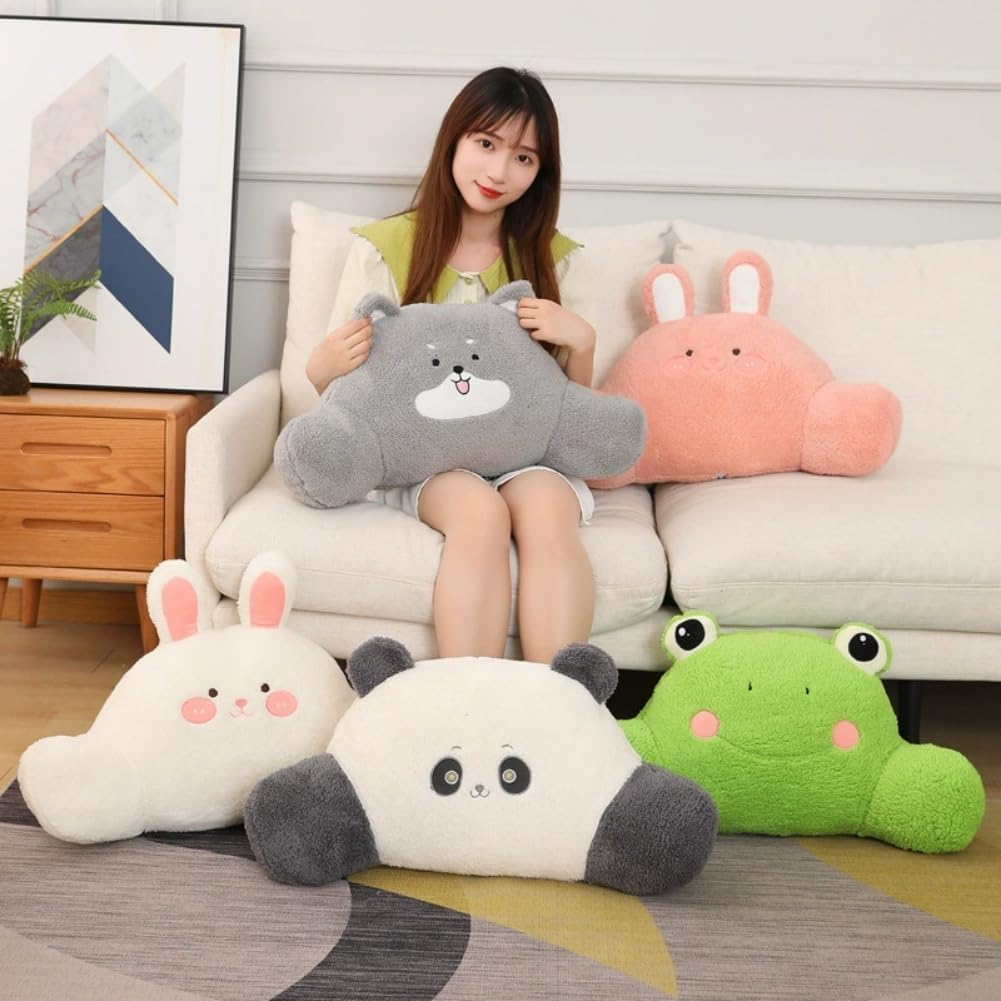 Cute Cartoon Reading Pillow Soft Bed Rest Lumbar Pillow Comfortable Bed Wedge Backrest Chair Cushion for Reading, Relaxing, Watching TV, Gaming
