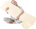 WSOFRLAC Bed Memory Foam Pillows with Removable Covers for Queen Bed 20x54 Soft Nursing Couch Pillows with Long Pillow Case for Beige…
