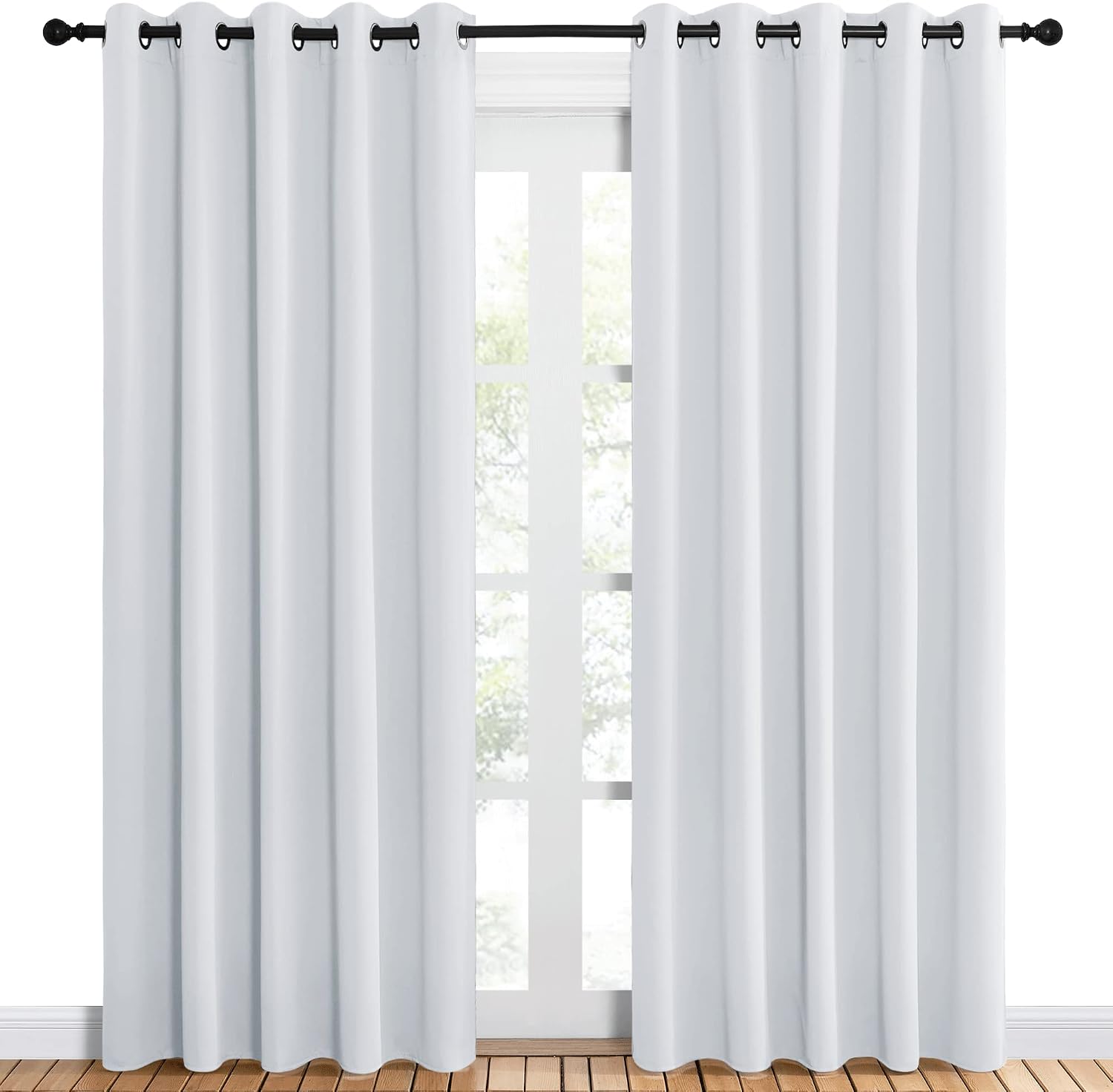 Nicetown Room Darkening Curtain Panels for Bedroom -easy maintenance Solid Thermal Insulated Grommet Room Darkening Draperies/Drapes…
