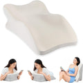 YouBath Reading Prone, Ergonomic Back Support Pillow for Bed Sitting Up Prone Pillow Face Down Sleep, Resting, Relaxing Back, White White